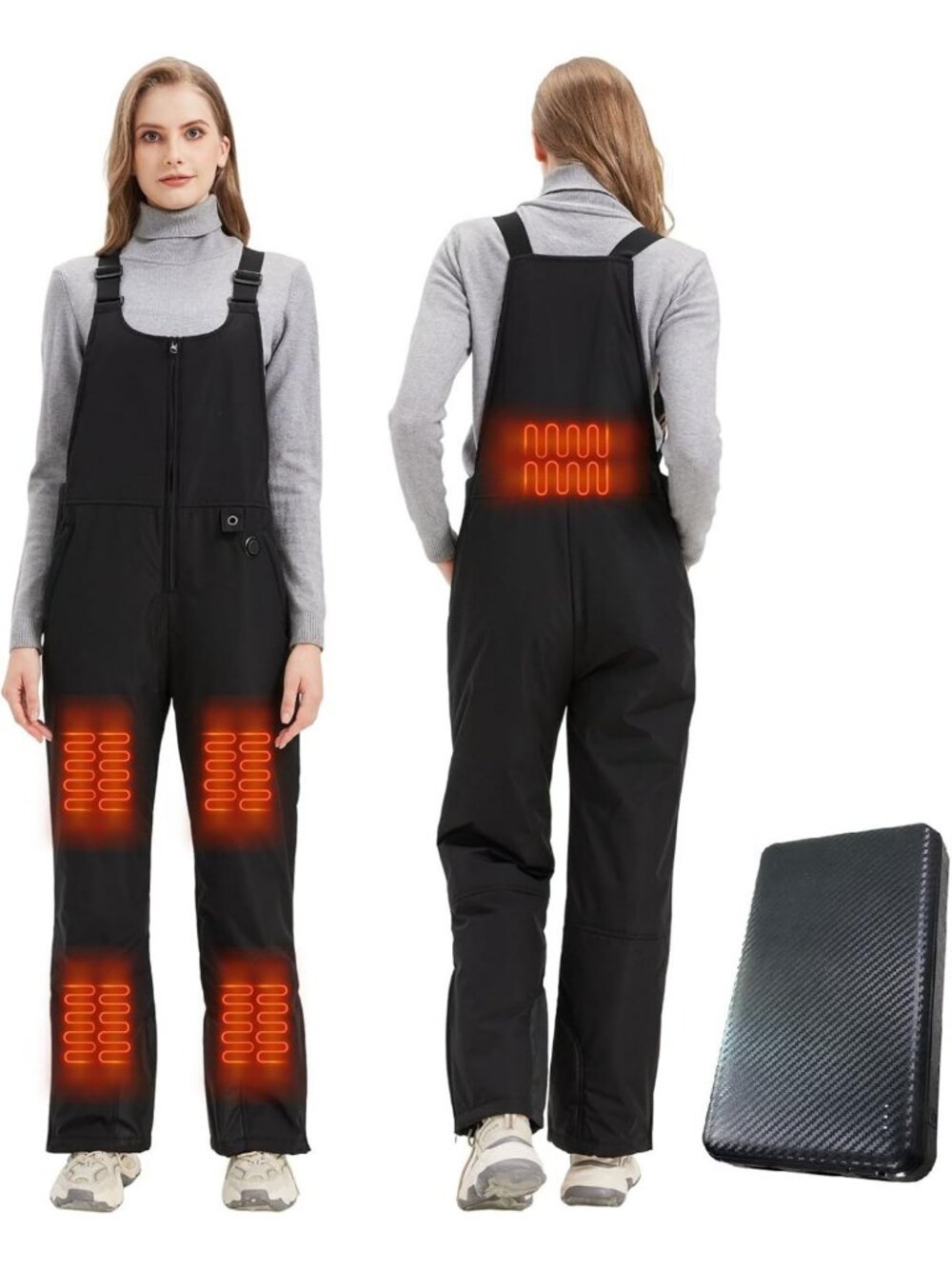 Heated Women's Waterproof Snow Bibs | Insulated Ski Overalls & Lightweight Pants